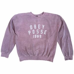 Obey “Obey Posse 1989” Dusty Mauve Crewneck Sweatshirt